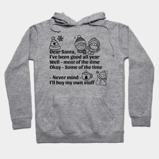 Dear Santa Letter funny Christmas Pink Hoodie